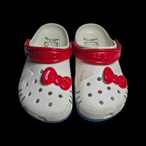 Crocs Big Kids Classic Hello Kitty Clog white, Size J1